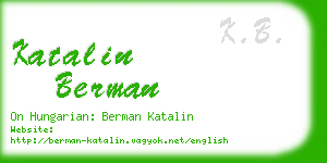 katalin berman business card